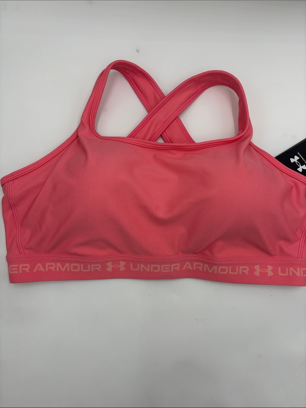 Under Armour Crossback 2.0 Medium-Impact Sports Bra in Bittersweet Pink